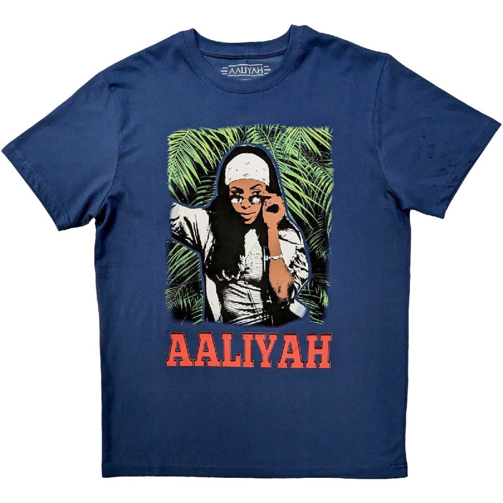 Aaliyah - Foliage Heren Tshirt - Blauw